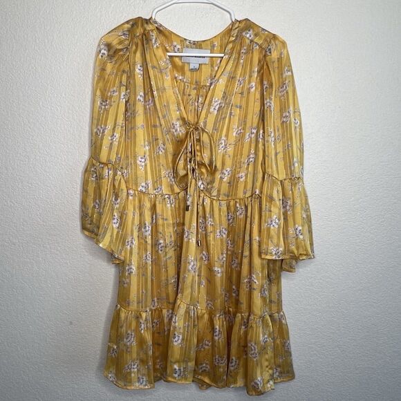 Revolve Sabina Musayev Hayden Dress Womens Size Small Yellow Floral Cocktail f11 - Picture 2 of 5